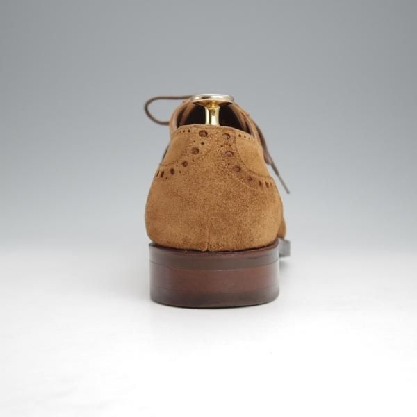 極上★(スペイン製)カルミナ SIZE 7【トレーディングポスト別注★パンチドキャップトゥ】スエード/茶/メンズ/CARMINA★j486