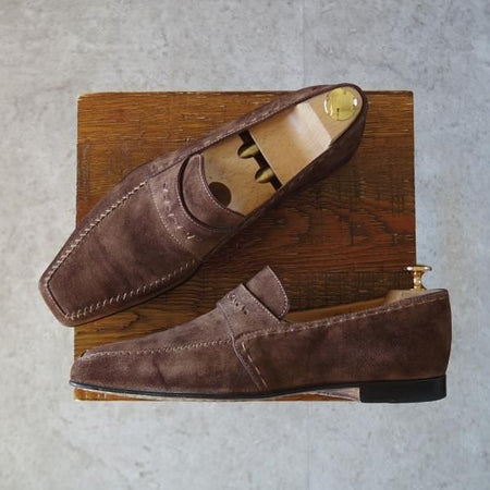 極上★(仏)ベルルッティ SIZE 7【★ローファー/濃茶】スリッポン/スエード/メンズ/Berluti★j487
