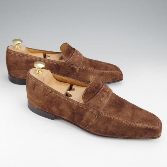 極上★(仏)ベルルッティ SIZE 7【★ローファー/濃茶】スリッポン/スエード/メンズ/Berluti★j487