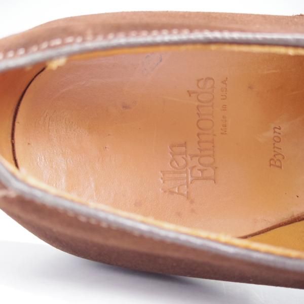 極上★(米)アレンエドモンズ 6.5E【現行定価8.5万円程度★Byron/パンチドキャップトゥ】スエード/濃茶/メンズ/ALLEN EDMONDS★j491