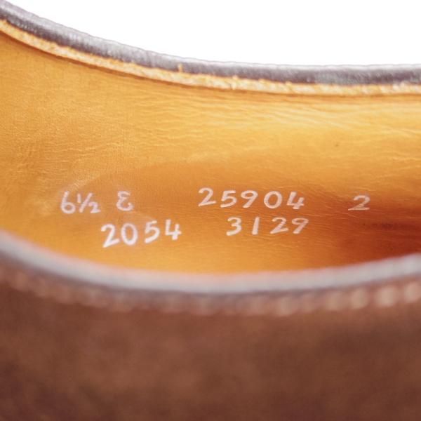 極上★(米)アレンエドモンズ 6.5E【現行定価8.5万円程度★Byron/パンチドキャップトゥ】スエード/濃茶/メンズ/ALLEN EDMONDS★j491