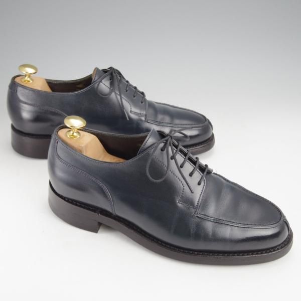 ★クロケット&ジョーンズ UK5程度【定価￥92,400-★ダイナイトソール仕様/MORETON】モールトン/Uチップ/カーフ/紺/Crockett&Jones★j493