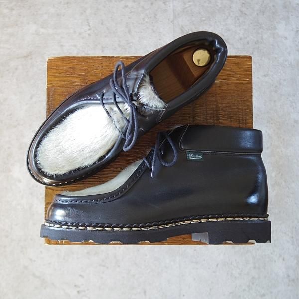 ほぼ試着程度★パラブーツ SIZE 40【貴重★フォック仕様(アザラシの毛皮)/MILLY】ミリー/チロリアンブーツ/黒/Paraboot★j496