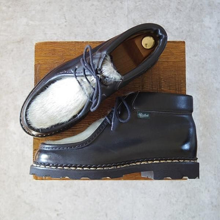 ほぼ試着程度★パラブーツ SIZE 40【貴重★フォック仕様(アザラシの毛皮)/MILLY】ミリー/チロリアンブーツ/黒/Paraboot★j496