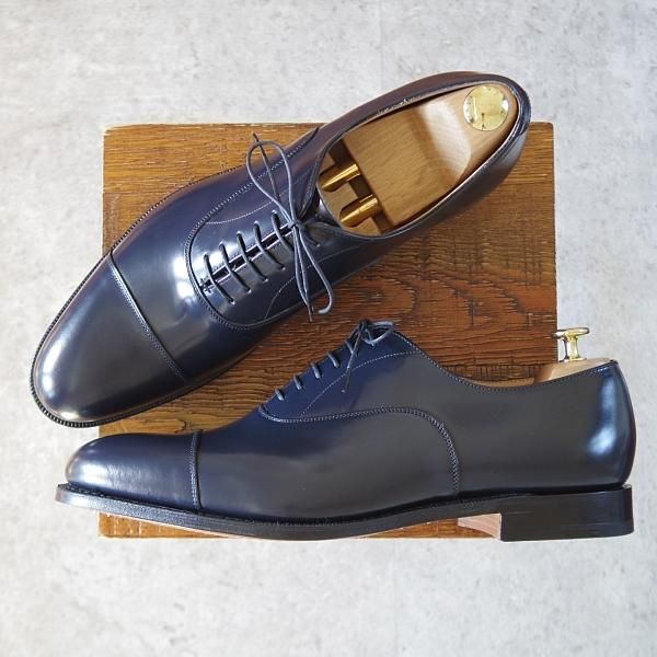 未使用★チャーチ 90G/UK9【定価￥160,600-★ストレートチップ/DUBAI】136ラスト/ポリッシュドバインダーカーフ/紺/Church's★j498