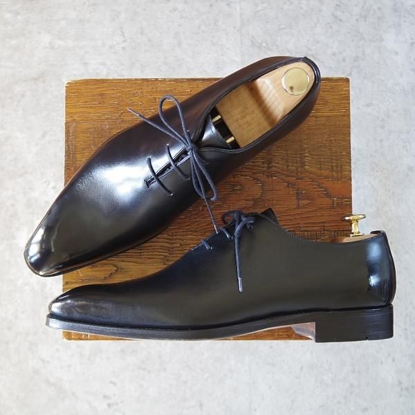 極美品★(スペイン製)MEERMIN/メルミン SIZE 8【グッドイヤーウェルテッド製法★ホールカット/黒】カーフ/メンズ★j504