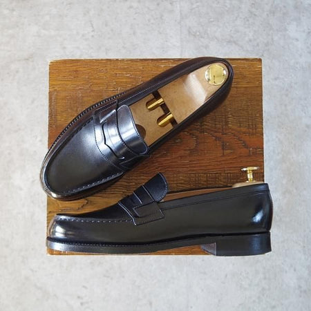 美品★J.M.ウエストン 5C【現行定価￥137,500-★180/コインローファー】41ラスト/ボックスカーフ/黒/メンズ/Weston/ウェストン★j505