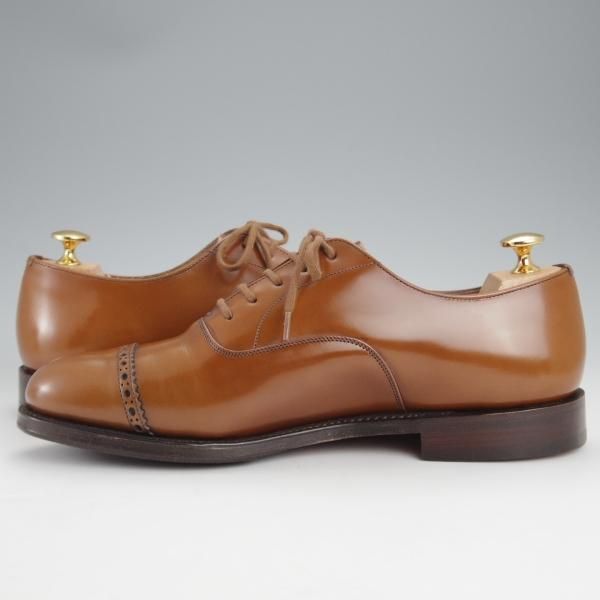 未使用★チャーチ 75F/UK7.5【★Barcroft/バークロフト】84ラスト/パンチドキャップトゥ/サンダルウッド/茶/メンズ/Church's★j516