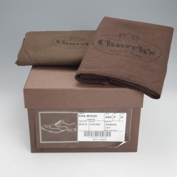 未使用★チャーチ 65F/UK6.5【★フルブローグ/HAILWOOD】119ラスト/カーフ/チェスナット/茶/メンズ/Church's★j517