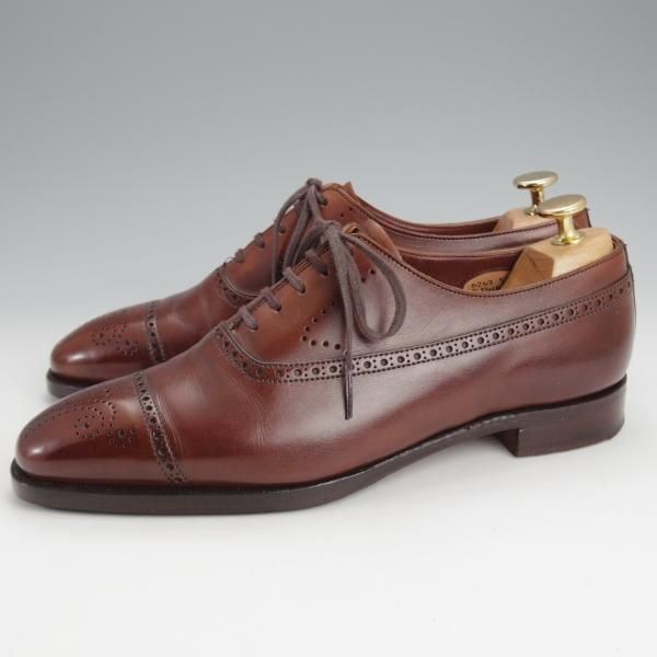 極上★クロケット&ジョーンズ 5.5E【定価12万円程度★(英)ジョージクレバリー別注/ハンドグレード】EDWARD/セミブローグ/濃茶★j518