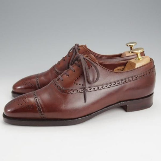 極上★クロケット&ジョーンズ 5.5E【定価12万円程度★(英)ジョージクレバリー別注/ハンドグレード】EDWARD/セミブローグ/濃茶★j518