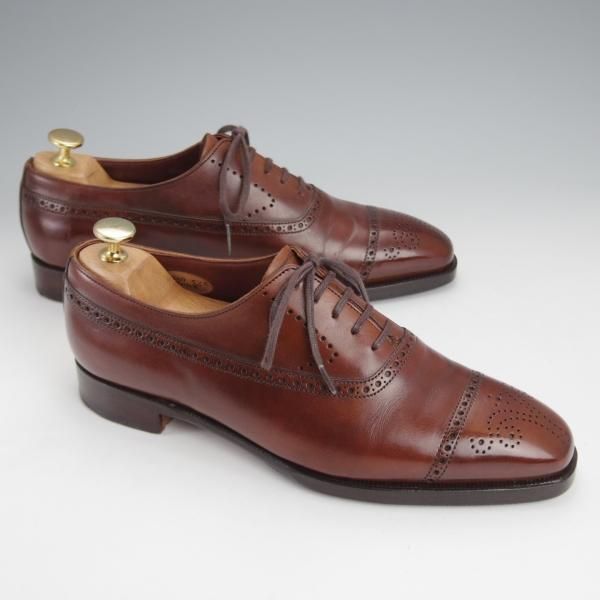 極上★クロケット&ジョーンズ 5.5E【定価12万円程度★(英)ジョージクレバリー別注/ハンドグレード】EDWARD/セミブローグ/濃茶★j518