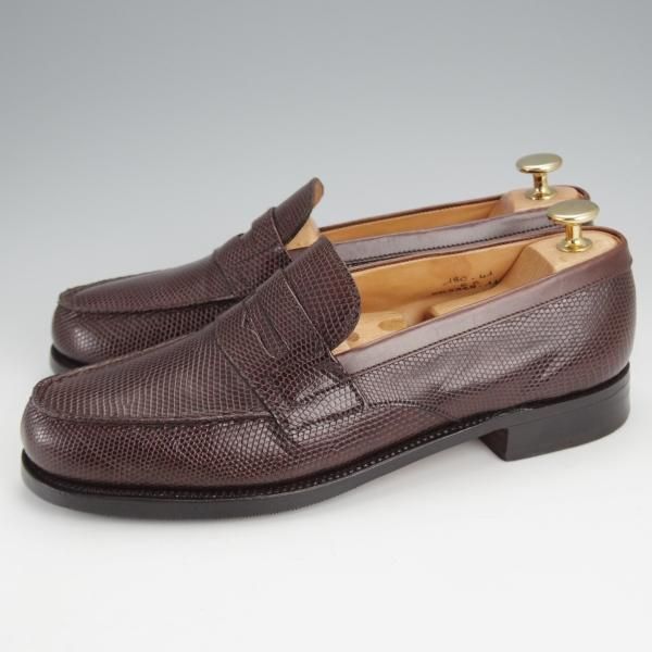 美品★J.M.ウエストン 6C【現行定価￥309,100-★リザード革/180/コインローファー】旧ロゴ/ヴィンテージ/濃茶/Weston/ウェストン★j520