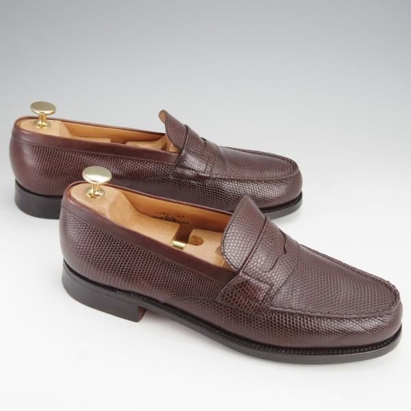美品★J.M.ウエストン 6C【現行定価￥309,100-★リザード革/180/コインローファー】旧ロゴ/ヴィンテージ/濃茶/Weston/ウェストン★j520