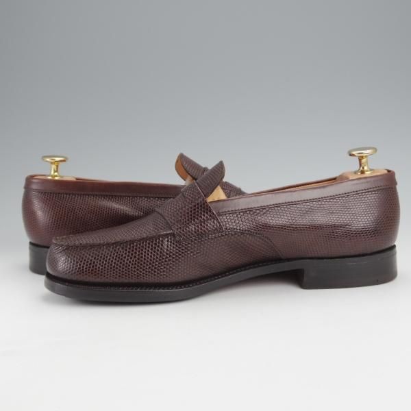 美品★J.M.ウエストン 6C【現行定価￥309,100-★リザード革/180/コインローファー】旧ロゴ/ヴィンテージ/濃茶/Weston/ウェストン★j520