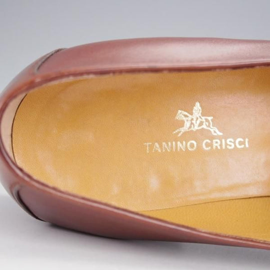 極美品★(伊)タニノクリスチー SIZE 6【高額★クロコダイル×カーフ/コンビ仕様】ビットローファー/茶/TANINO CRISCI★j522