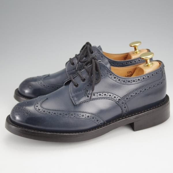 極美品★トリッカーズ(レディース) SIZE 5.5【同系モデル定価￥121,000-★ダイナイトソール/BOURTON】L5633/フルブローグ/紺/Tricker's★j524