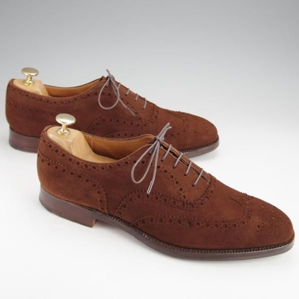 ★チャーチ 90E/UK9【旧チャーチ★アンテロープ革/REAL CAPE BUCK/73ラスト】3都市ロゴ/フルブローグ/スエード/濃茶/Church's★j525