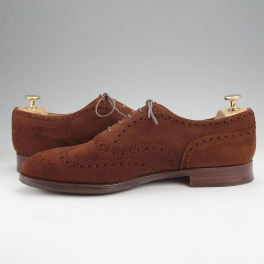 ★チャーチ 90E/UK9【旧チャーチ★アンテロープ革/REAL CAPE BUCK/73ラスト】3都市ロゴ/フルブローグ/スエード/濃茶/Church's★j525