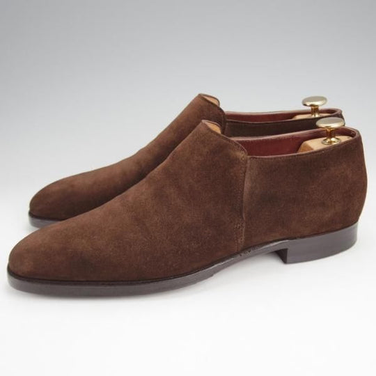 極上★クロケット&ジョーンズ 7D【ハンドグレードライン★KEMPTON/センターエラスティック】スエード/濃茶/メンズ/Crockett&Jones★j529