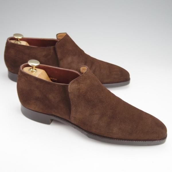 極上★クロケット&ジョーンズ 7D【ハンドグレードライン★KEMPTON/センターエラスティック】スエード/濃茶/メンズ/Crockett&Jones★j529