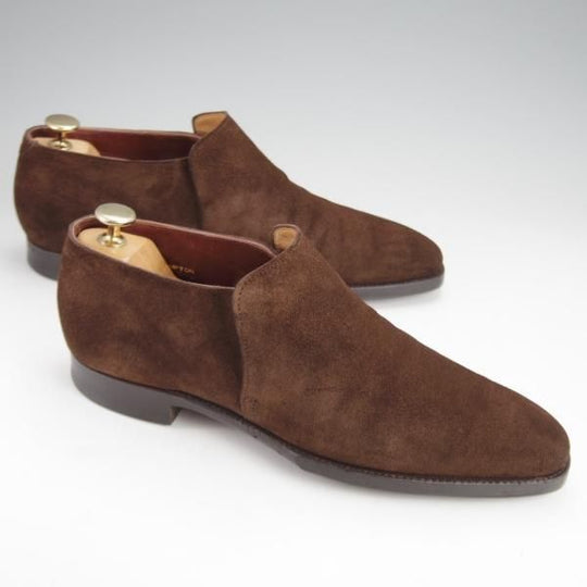 極上★クロケット&ジョーンズ 7D【ハンドグレードライン★KEMPTON/センターエラスティック】スエード/濃茶/メンズ/Crockett&Jones★j529