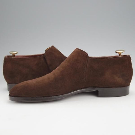 極上★クロケット&ジョーンズ 7D【ハンドグレードライン★KEMPTON/センターエラスティック】スエード/濃茶/メンズ/Crockett&Jones★j529