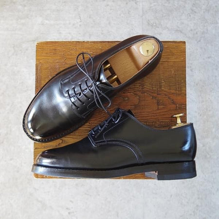 極美品★クロケット&ジョーンズ 6E【ダイナイトソール仕様★バーニーズNY別注/210ラスト】プレーントゥ/カーフ/黒/Crockett&Jones★j531