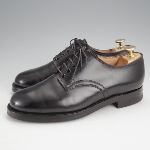 極美品★クロケット&ジョーンズ 6E【ダイナイトソール仕様★バーニーズNY別注/210ラスト】プレーントゥ/カーフ/黒/Crockett&Jones★j531