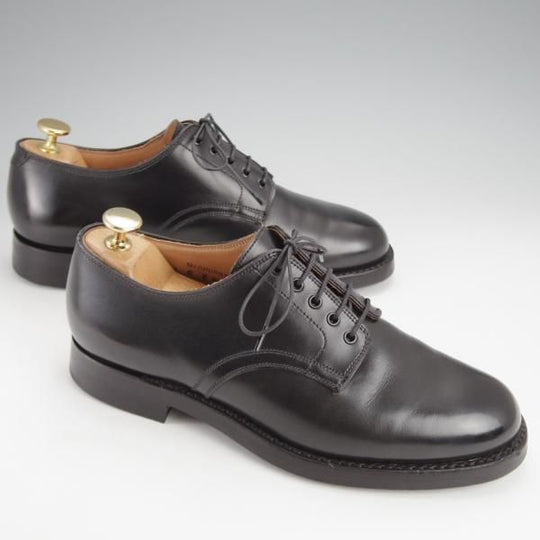 極美品★クロケット&ジョーンズ 6E【ダイナイトソール仕様★バーニーズNY別注/210ラスト】プレーントゥ/カーフ/黒/Crockett&Jones★j531