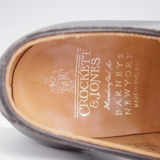 極美品★クロケット&ジョーンズ 6E【ダイナイトソール仕様★バーニーズNY別注/210ラスト】プレーントゥ/カーフ/黒/Crockett&Jones★j531