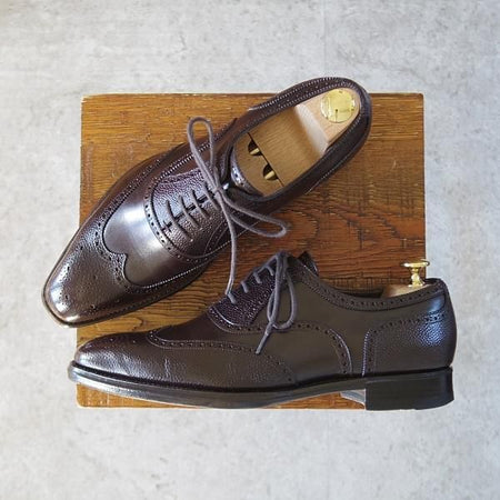極上★三陽山長 SIZE 6.5【パターンオーダー品★竜之介/R309ラスト/フルブローグ】グレインレザー×キップレザー/濃茶/Sanyo Yamacho★j532