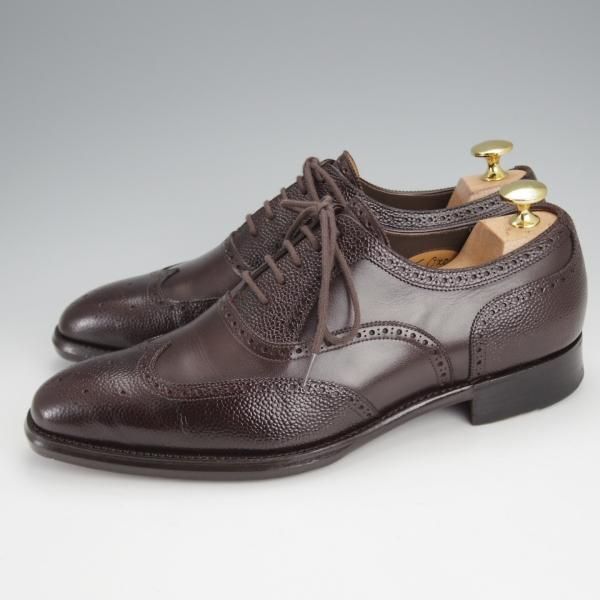 極上★三陽山長 SIZE 6.5【パターンオーダー品★竜之介/R309ラスト/フルブローグ】グレインレザー×キップレザー/濃茶/Sanyo Yamacho★j532