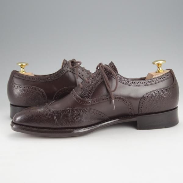 極上★三陽山長 SIZE 6.5【パターンオーダー品★竜之介/R309ラスト/フルブローグ】グレインレザー×キップレザー/濃茶/Sanyo Yamacho★j532