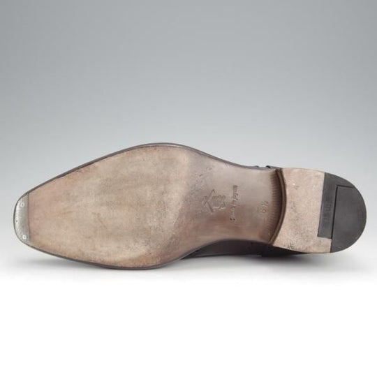 極上★三陽山長 SIZE 6.5【パターンオーダー品★竜之介/R309ラスト/フルブローグ】グレインレザー×キップレザー/濃茶/Sanyo Yamacho★j532