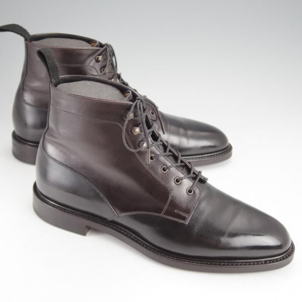 極上★三陽山長 SIZE 6.5(Dウィズ)【パターンオーダー品★特別仕様の長一郎/R2010ラスト】ボックスカーフ/ブーツ/黒×濃茶/メンズ★j534