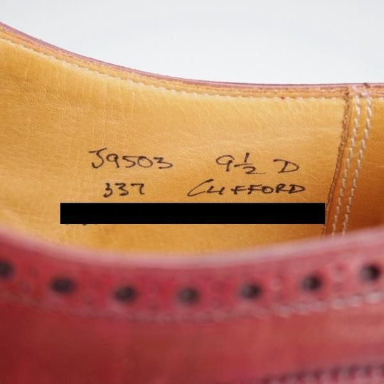極上★クロケット&ジョーンズ 9.5D【オーダー価格￥165,000〜★ハンドグレードライン/CLIFFORD】337ラスト/赤茶/Crockett&Jones★j535