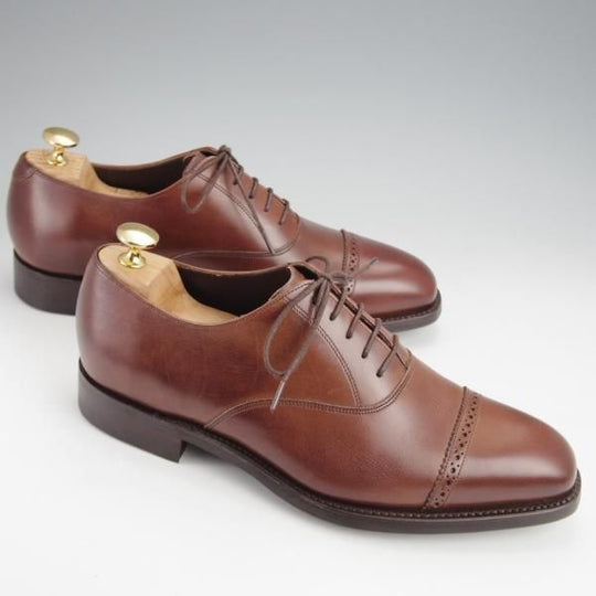 未使用★(英)BARKER/バーカー 7F【定価￥49,500-★ダイナイトソール仕様/4302FW11】パンチドキャップトゥ/カーフ/茶/メンズ★j539