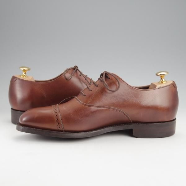 未使用★(英)BARKER/バーカー 7F【定価￥49,500-★ダイナイトソール仕様/4302FW11】パンチドキャップトゥ/カーフ/茶/メンズ★j539