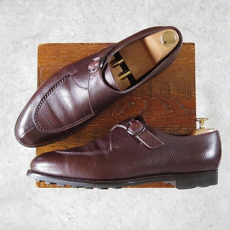 極上★宮城興業 UK9.5程度【オーダー価格￥64,900-★スキンステッチ仕様/(米)ホーウィン社のハッチグレイン】赤茶/MIYAGI KOGYO★j542