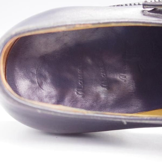 極上★(伊)マンニーナ UK6程度【貴重★ノルベジェーゼ製法/ダブルモンク】カーフ/紺/メンズ/MANNINA★j543