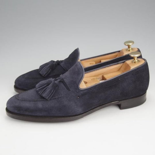 極上★クロケット&ジョーンズ 6D【ハンドグレードライン★VINCENT/363ラスト】タッセルローファー/スエード/紺/Crockett&Jones★j544