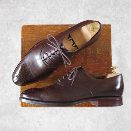 極上★(スペイン製)カルミナ SIZE 7【トレーディングポスト別注★オックスフォードシューズ/965】カーフ/濃茶/メンズ/CARMINA★j545