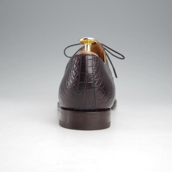 極美品★(伊製)HERMES/エルメス SIZE 39【高額★クロコダイル/ストレートチップ】赤茶/メンズ★j547