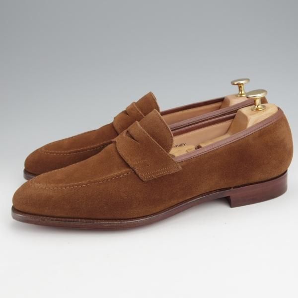 ほぼ未使用★クロケット&ジョーンズ 8E【★コインローファー/SYDNEY】シドニー/341ラスト/スエード/茶/メンズ/Crockett&Jones★j554