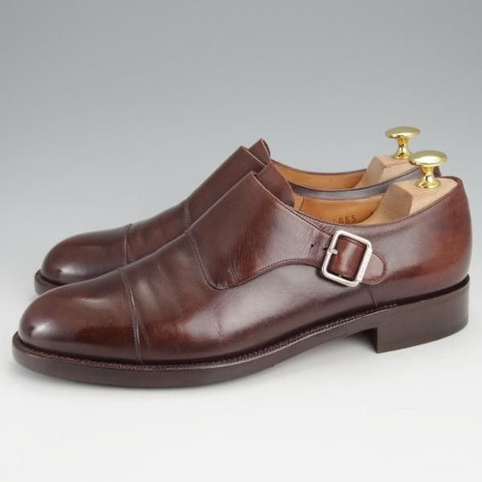 極上★(スペイン製)カルミナ/旧アルバラデホ SIZE 6.5【★サイドモンク/濃茶】モンクストラップ/4655/カーフ/メンズ/CARMINA★j557