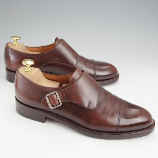 極上★(スペイン製)カルミナ/旧アルバラデホ SIZE 6.5【★サイドモンク/濃茶】モンクストラップ/4655/カーフ/メンズ/CARMINA★j557