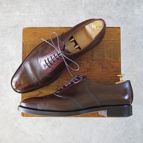 極上★(HM)ギルド・オブ・クラフツ US7C【税込上代￥165,000-★Fudge/ハンドソーンウェルテッド製法】サドルシューズ/濃茶×赤茶★j558