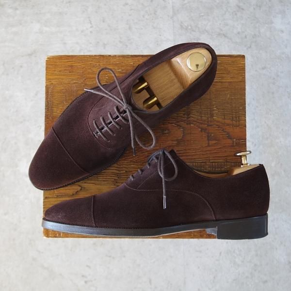 極上★(英)ガジアーノ&ガーリング 6E【モデル定価￥231,000-★OXFORD/オックスフォード】DG70/ストレートチップ/スエード/濃茶★j559