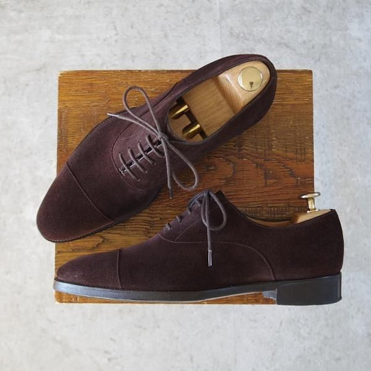 極上★(英)ガジアーノ&ガーリング 6E【モデル定価￥231,000-★OXFORD/オックスフォード】DG70/ストレートチップ/スエード/濃茶★j559